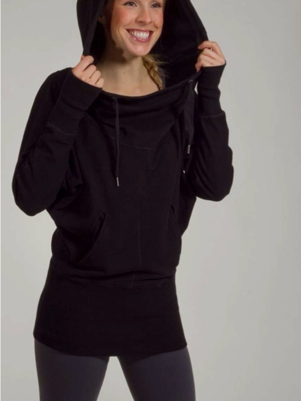 lululemon athletica Black Hooded Pullover with Kangaroo Pocket